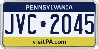 PA license plate JVC2045