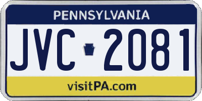 PA license plate JVC2081