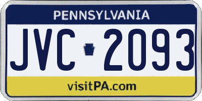 PA license plate JVC2093