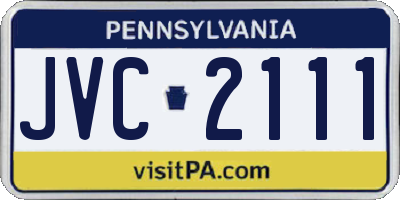 PA license plate JVC2111