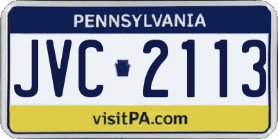 PA license plate JVC2113