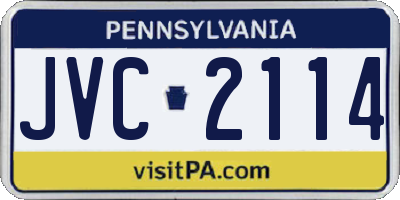 PA license plate JVC2114