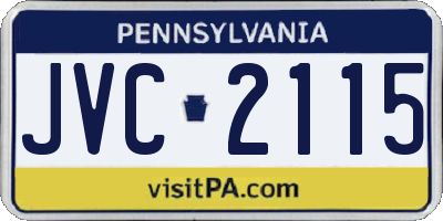 PA license plate JVC2115