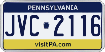 PA license plate JVC2116