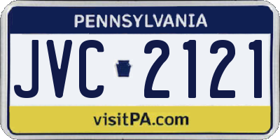 PA license plate JVC2121