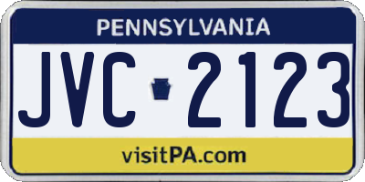 PA license plate JVC2123