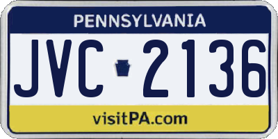 PA license plate JVC2136