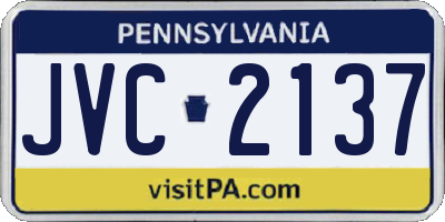 PA license plate JVC2137
