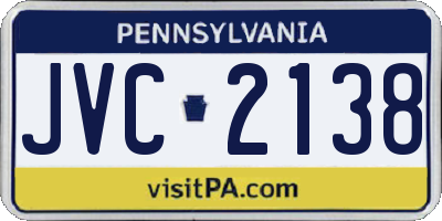 PA license plate JVC2138