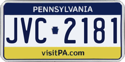 PA license plate JVC2181