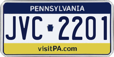 PA license plate JVC2201