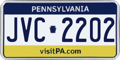 PA license plate JVC2202