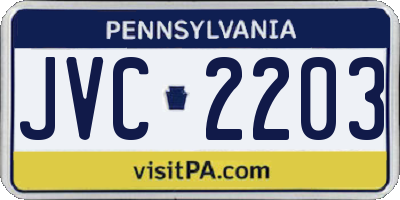 PA license plate JVC2203