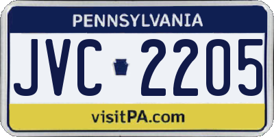 PA license plate JVC2205