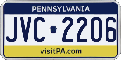 PA license plate JVC2206