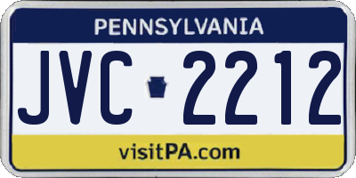 PA license plate JVC2212