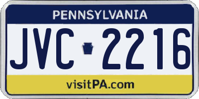 PA license plate JVC2216