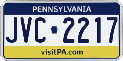 PA license plate JVC2217