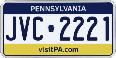 PA license plate JVC2221