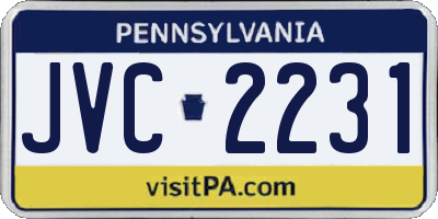 PA license plate JVC2231