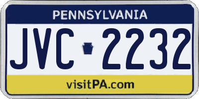 PA license plate JVC2232