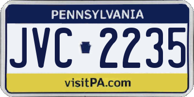 PA license plate JVC2235