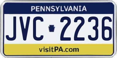 PA license plate JVC2236