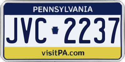 PA license plate JVC2237