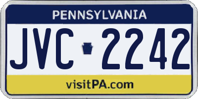 PA license plate JVC2242