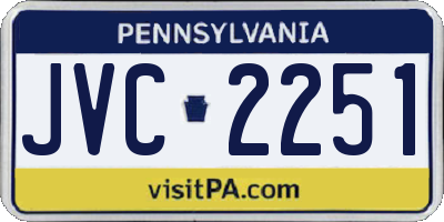 PA license plate JVC2251
