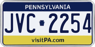 PA license plate JVC2254