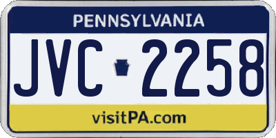 PA license plate JVC2258