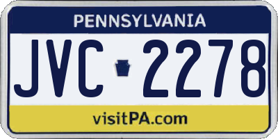 PA license plate JVC2278
