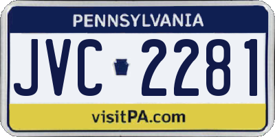 PA license plate JVC2281
