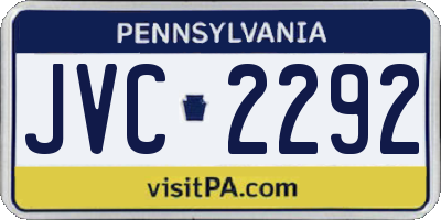 PA license plate JVC2292