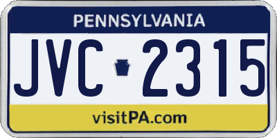 PA license plate JVC2315