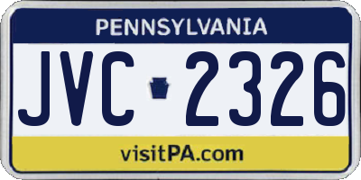 PA license plate JVC2326