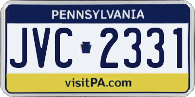 PA license plate JVC2331