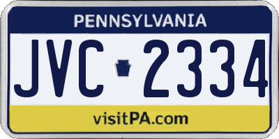 PA license plate JVC2334