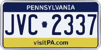 PA license plate JVC2337