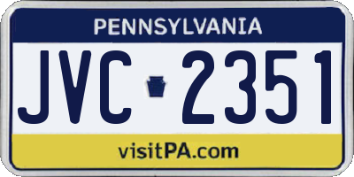 PA license plate JVC2351