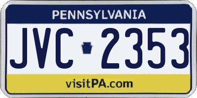 PA license plate JVC2353