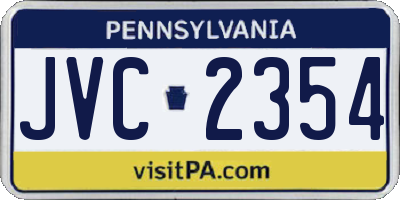PA license plate JVC2354