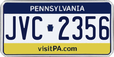 PA license plate JVC2356