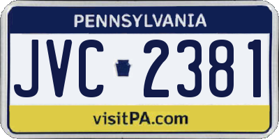 PA license plate JVC2381