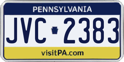 PA license plate JVC2383