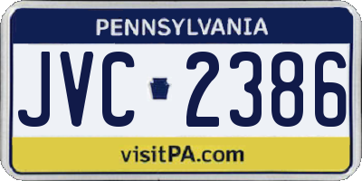 PA license plate JVC2386