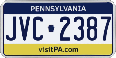 PA license plate JVC2387