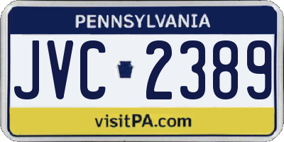 PA license plate JVC2389