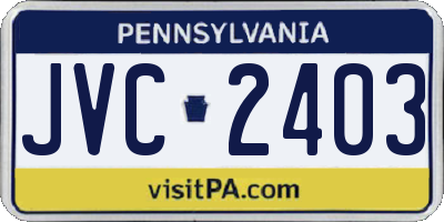 PA license plate JVC2403